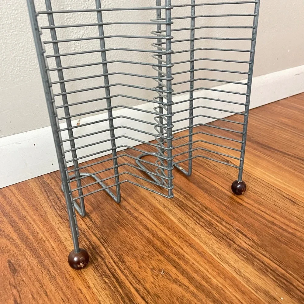 Vtg y2k Metal CD Storage double Rack Shelf 120 Stand Tower Organizer retro games